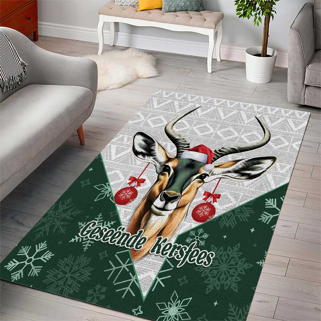 South Africa Springboks Christmas Area Rug Bokke Santa - Geseende Kersfees LT14