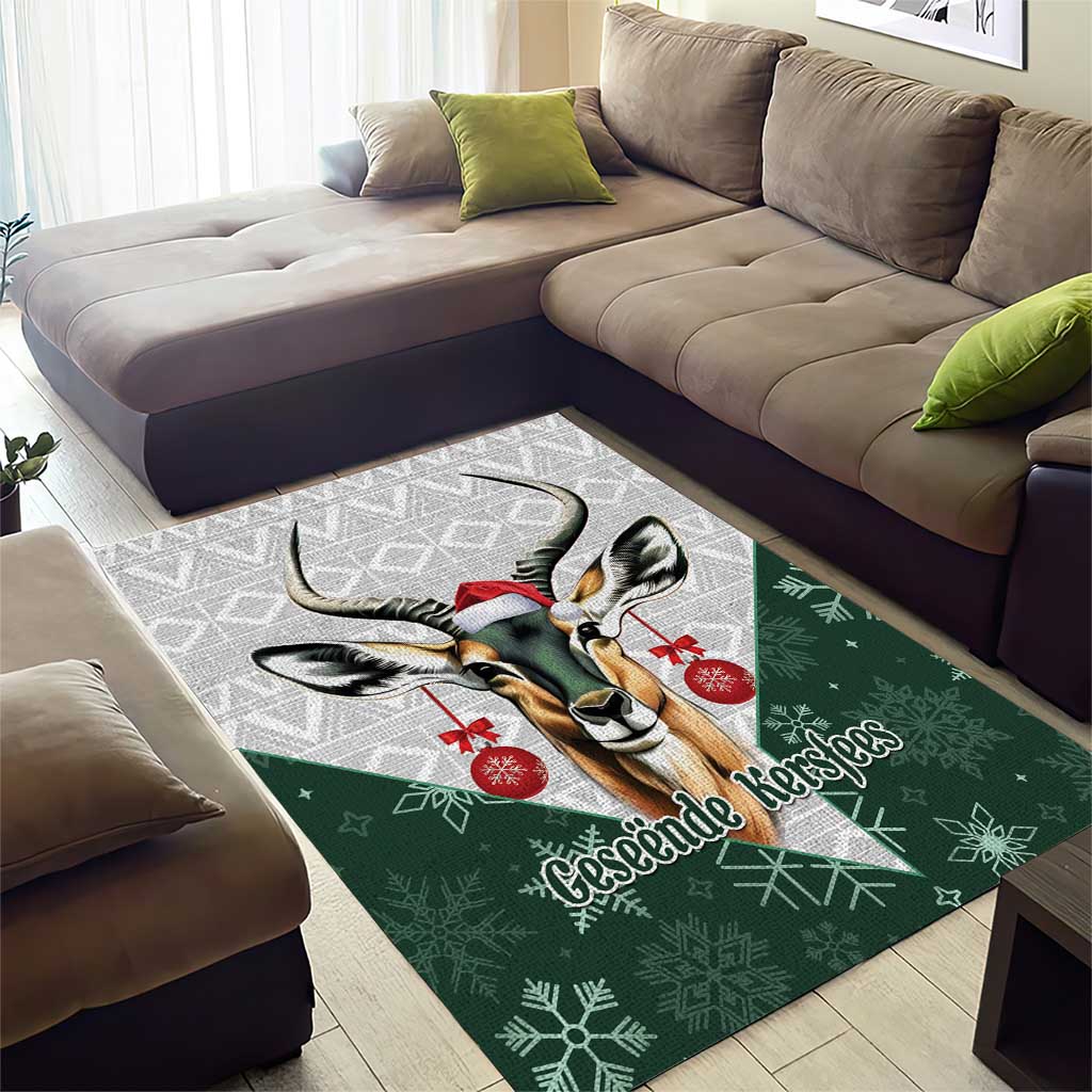 South Africa Springboks Christmas Area Rug Bokke Santa - Geseende Kersfees LT14
