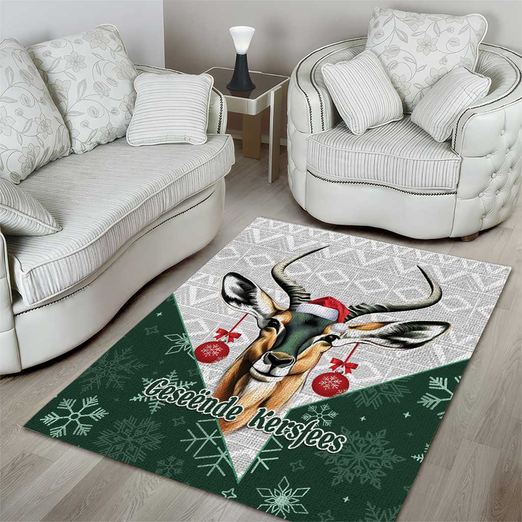 South Africa Springboks Christmas Area Rug Bokke Santa - Geseende Kersfees LT14