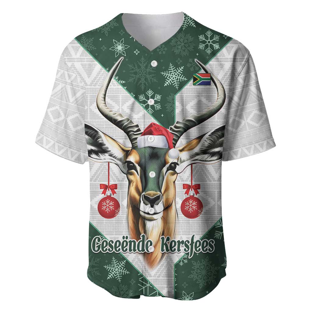 South Africa Springboks Christmas Baseball Jersey Bokke Santa - Geseende Kersfees LT14