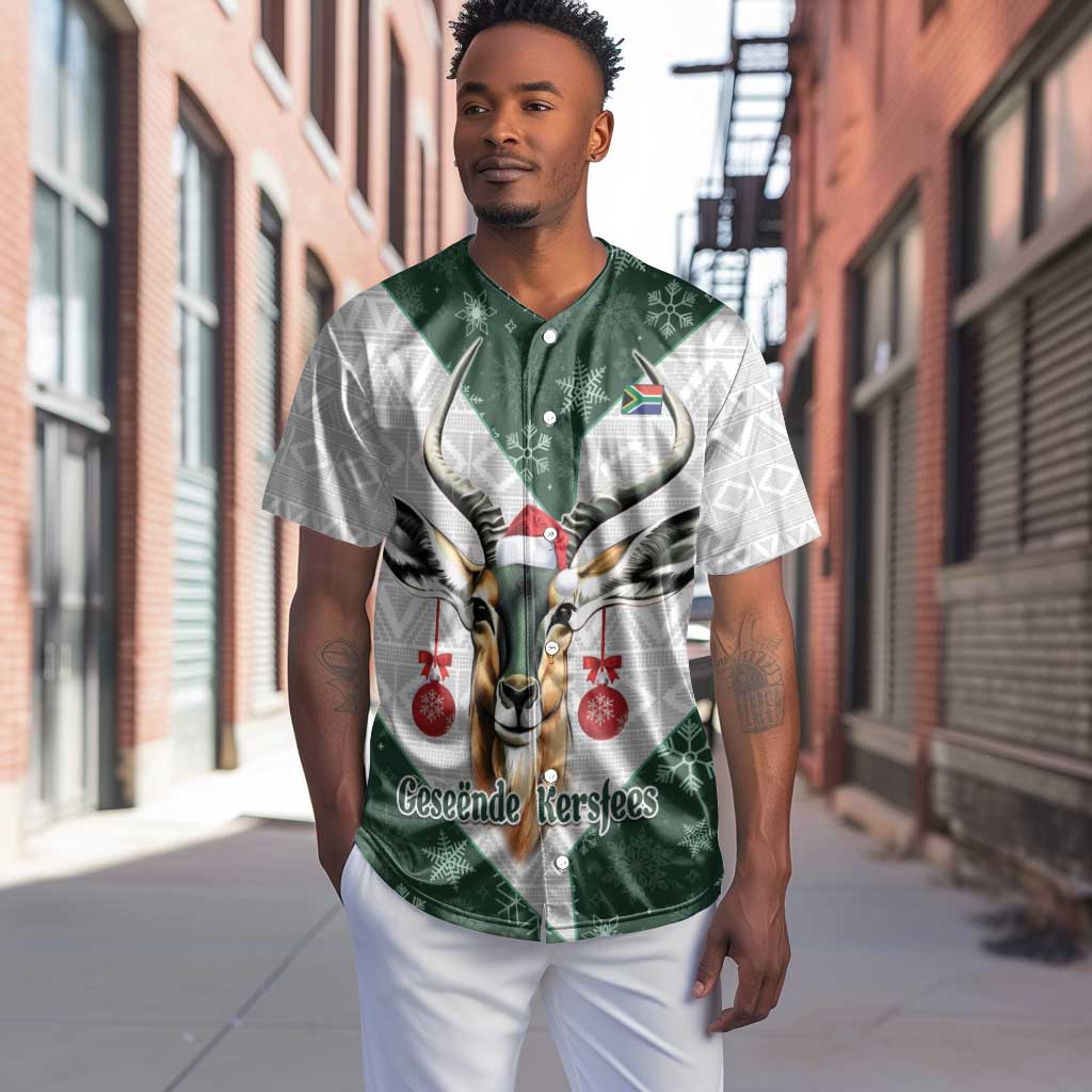 South Africa Springboks Christmas Baseball Jersey Bokke Santa - Geseende Kersfees LT14