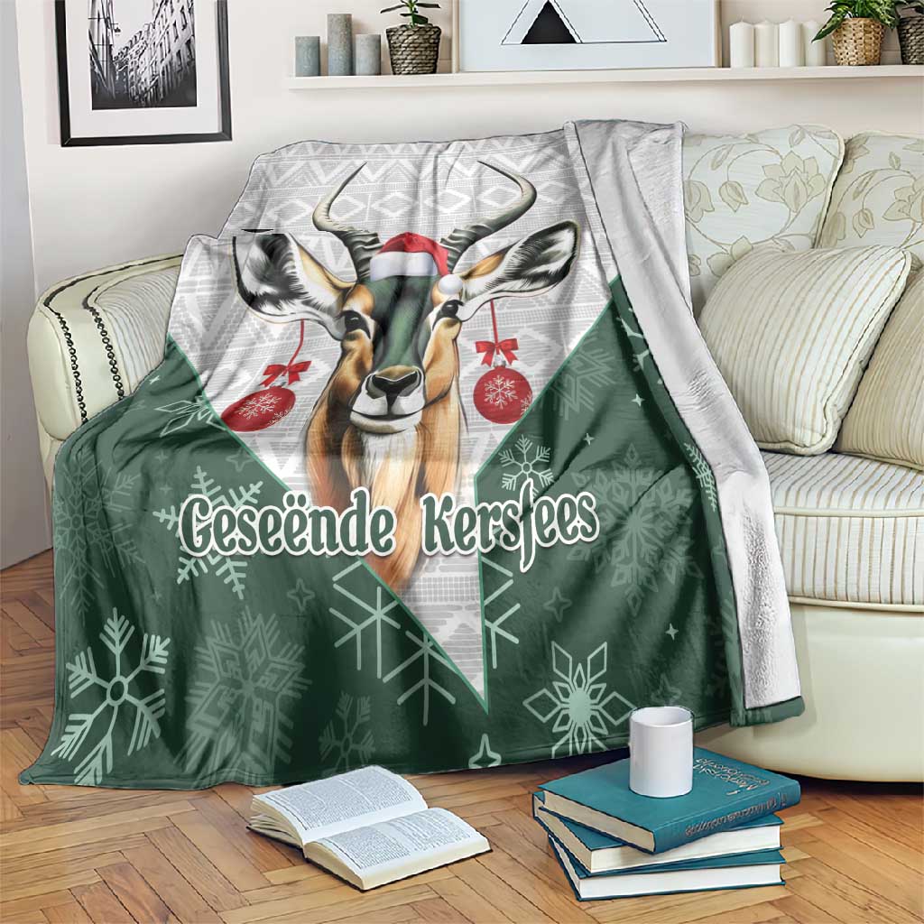 South Africa Springboks Christmas Blanket Bokke Santa - Geseende Kersfees LT14