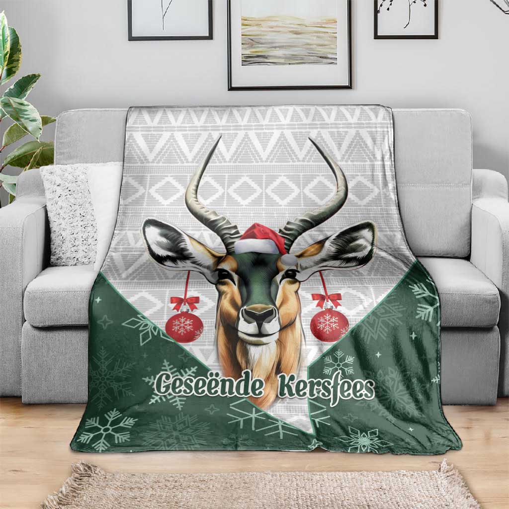South Africa Springboks Christmas Blanket Bokke Santa - Geseende Kersfees LT14