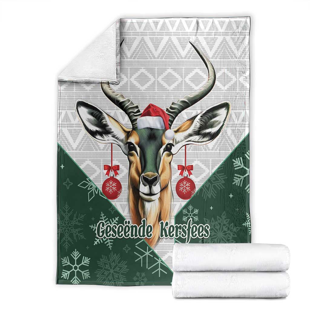 South Africa Springboks Christmas Blanket Bokke Santa - Geseende Kersfees LT14