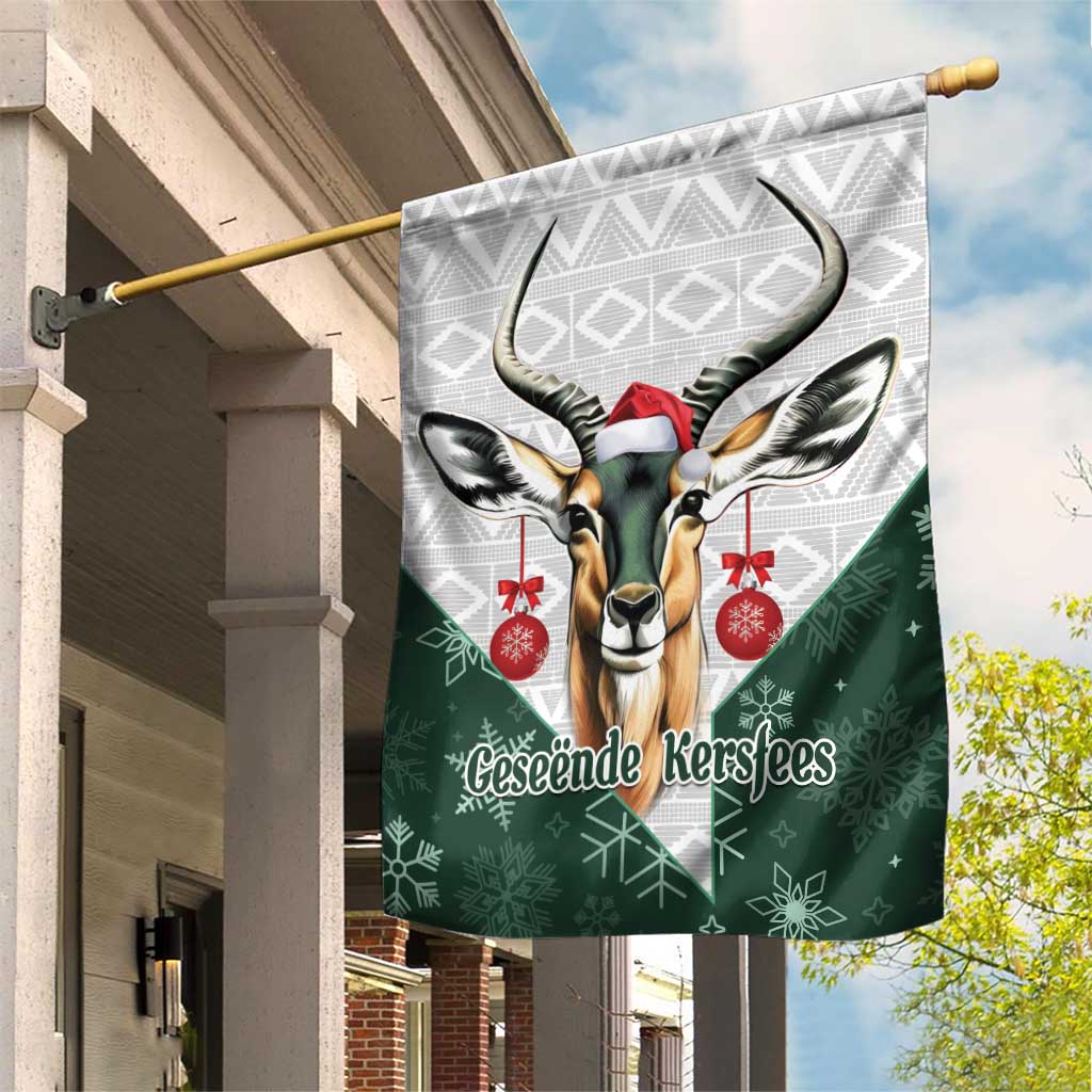 South Africa Springboks Christmas Garden Flag Bokke Santa - Geseende Kersfees LT14