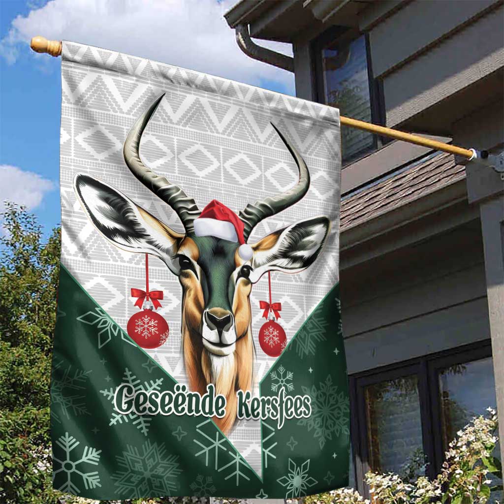 South Africa Springboks Christmas Garden Flag Bokke Santa - Geseende Kersfees LT14
