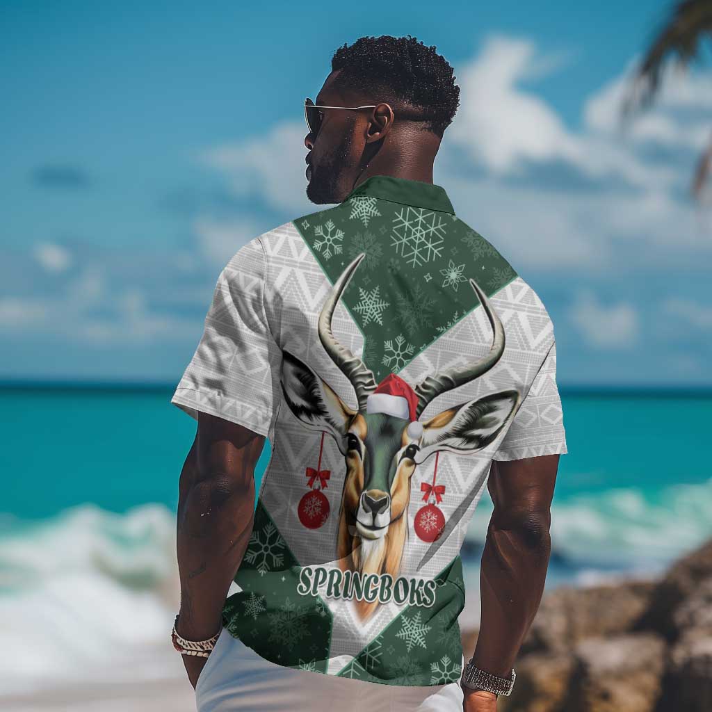 South Africa Springboks Christmas Hawaiian Shirt Bokke Santa - Geseende Kersfees LT14