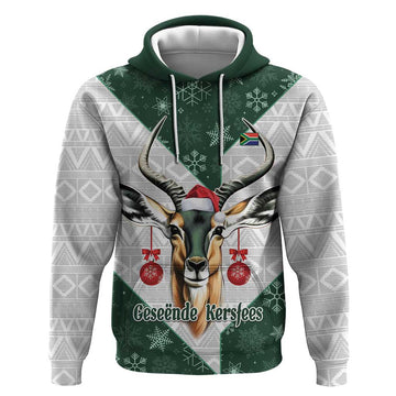 South Africa Springboks Christmas Hoodie Bokke Santa - Geseende Kersfees LT14