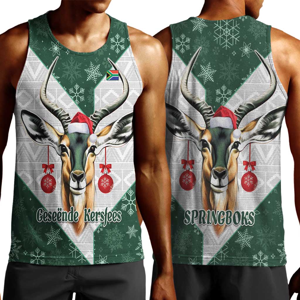 South Africa Springboks Christmas Men Tank Top Bokke Santa - Geseende Kersfees LT14