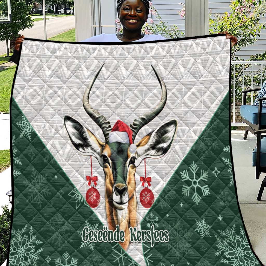 South Africa Springboks Christmas Quilt Bokke Santa - Geseende Kersfees LT14