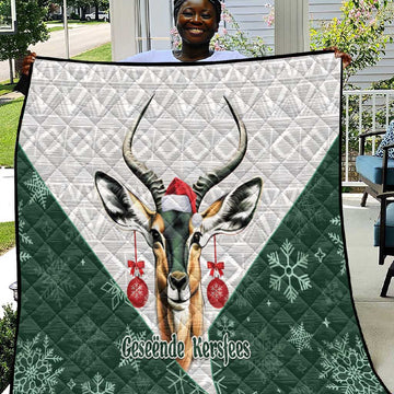 South Africa Springboks Christmas Quilt Bokke Santa - Geseende Kersfees LT14