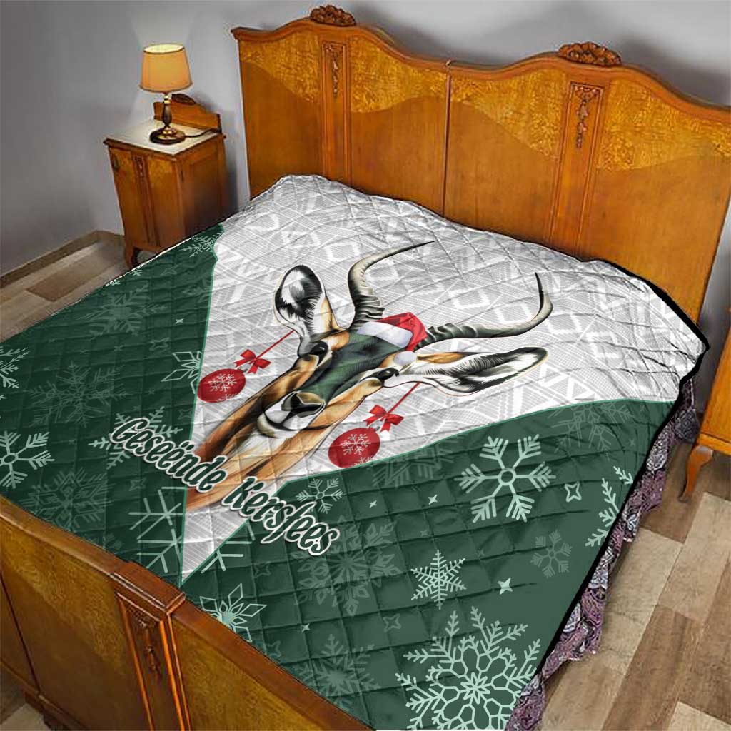 South Africa Springboks Christmas Quilt Bokke Santa - Geseende Kersfees LT14