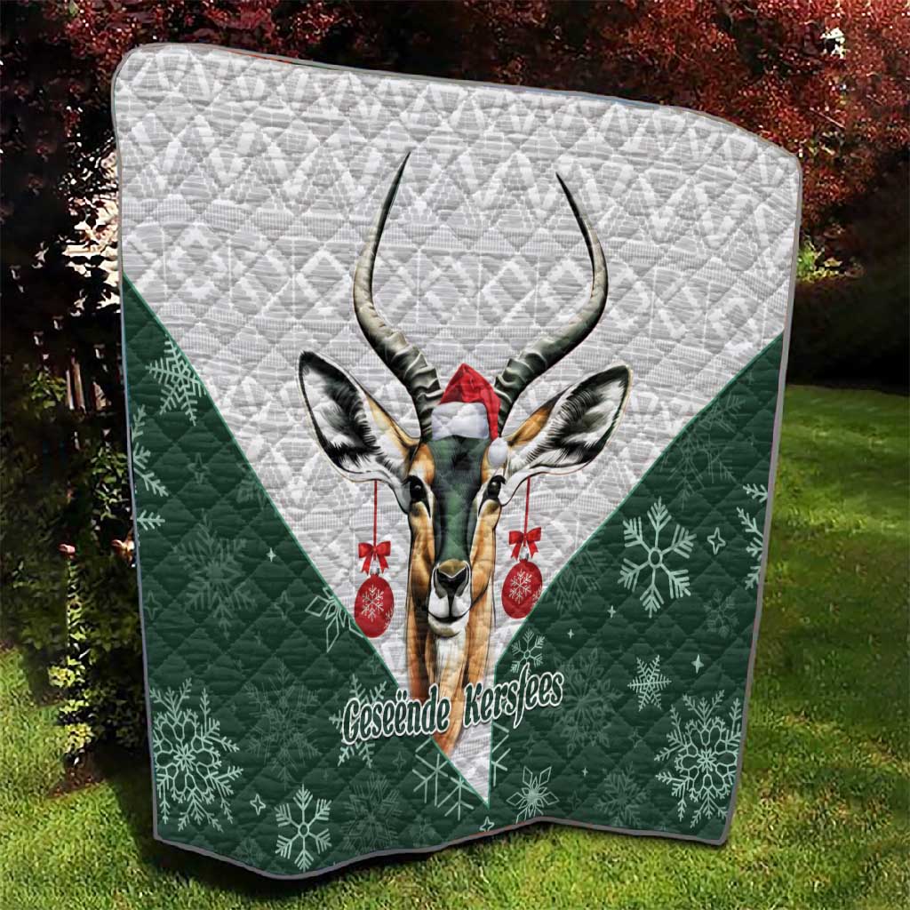 South Africa Springboks Christmas Quilt Bokke Santa - Geseende Kersfees LT14