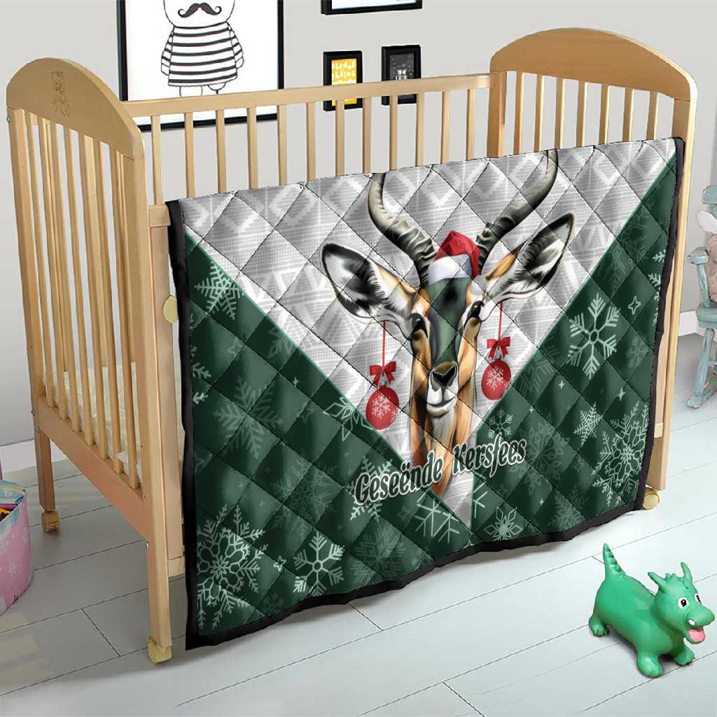 South Africa Springboks Christmas Quilt Bokke Santa - Geseende Kersfees LT14