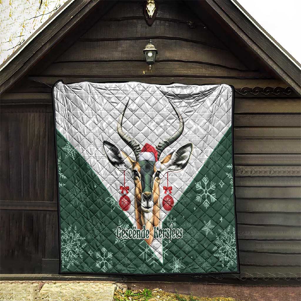 South Africa Springboks Christmas Quilt Bokke Santa - Geseende Kersfees LT14