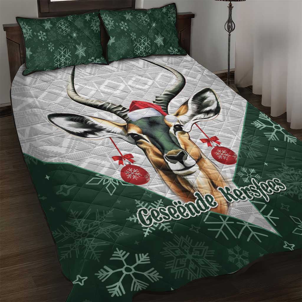 South Africa Springboks Christmas Quilt Bed Set Bokke Santa - Geseende Kersfees LT14
