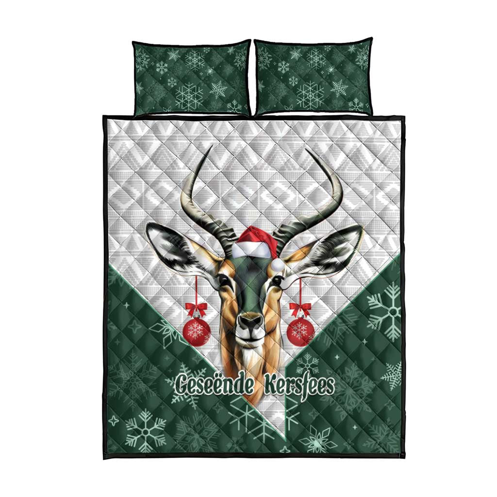 South Africa Springboks Christmas Quilt Bed Set Bokke Santa - Geseende Kersfees LT14