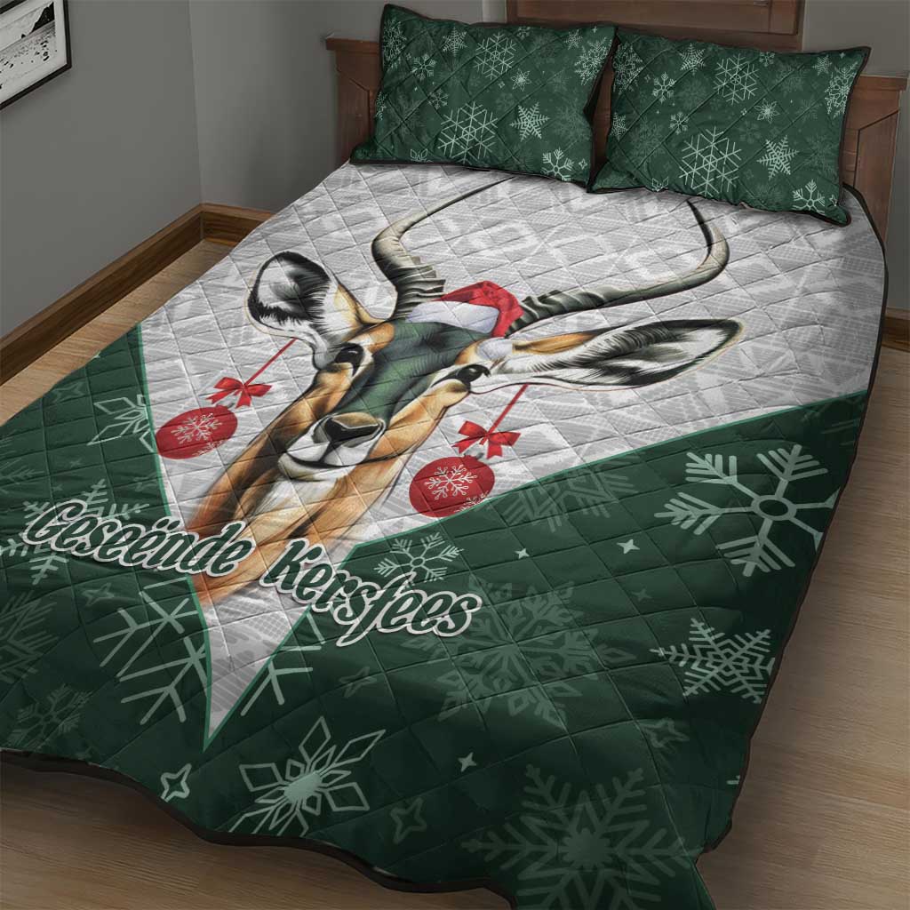 South Africa Springboks Christmas Quilt Bed Set Bokke Santa - Geseende Kersfees LT14