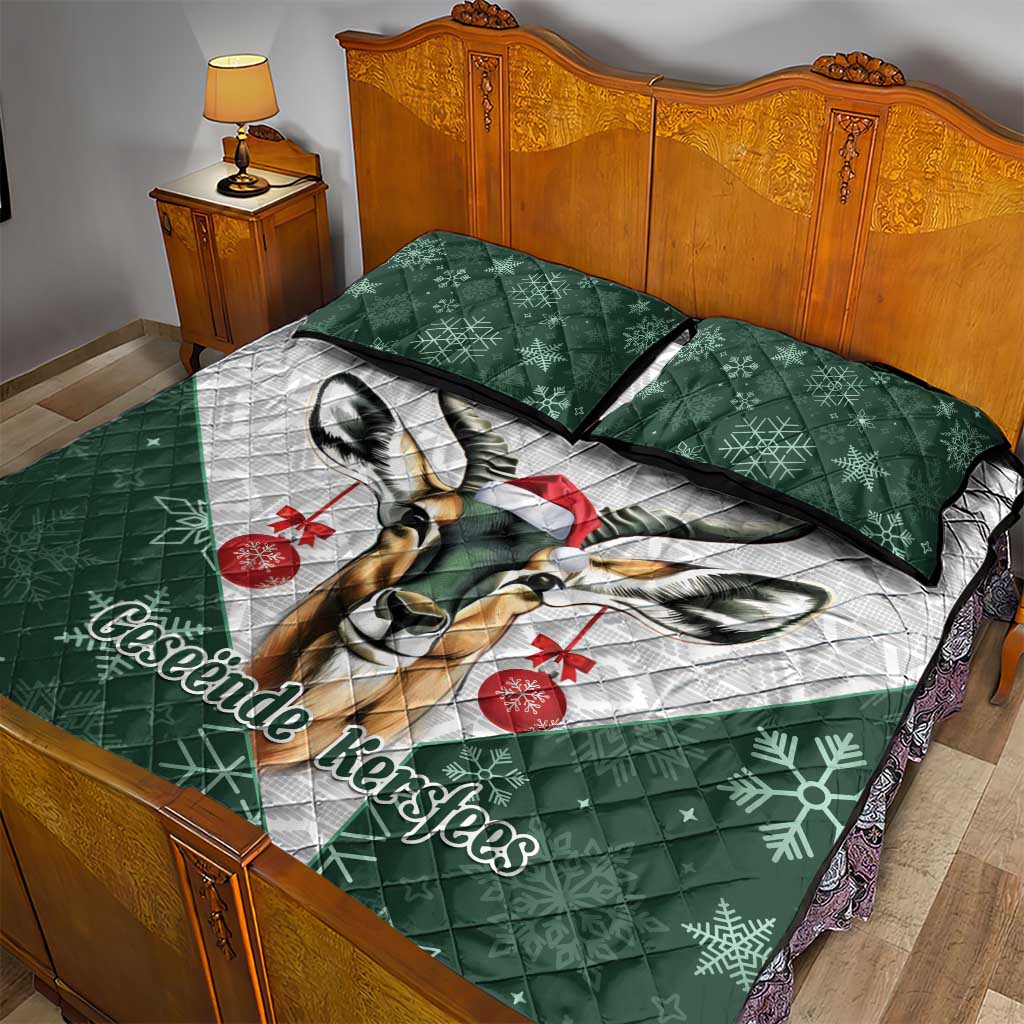 South Africa Springboks Christmas Quilt Bed Set Bokke Santa - Geseende Kersfees LT14