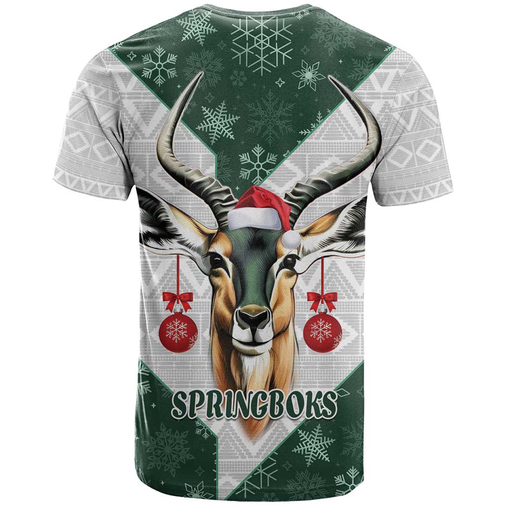 South Africa Springboks Christmas T shirt Bokke Santa - Geseende Kersfees LT14