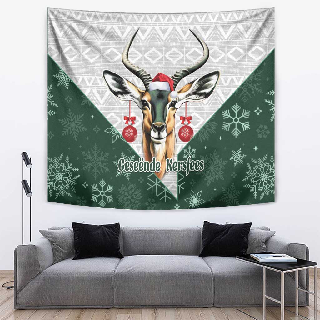 South Africa Springboks Christmas Tapestry Bokke Santa - Geseende Kersfees LT14
