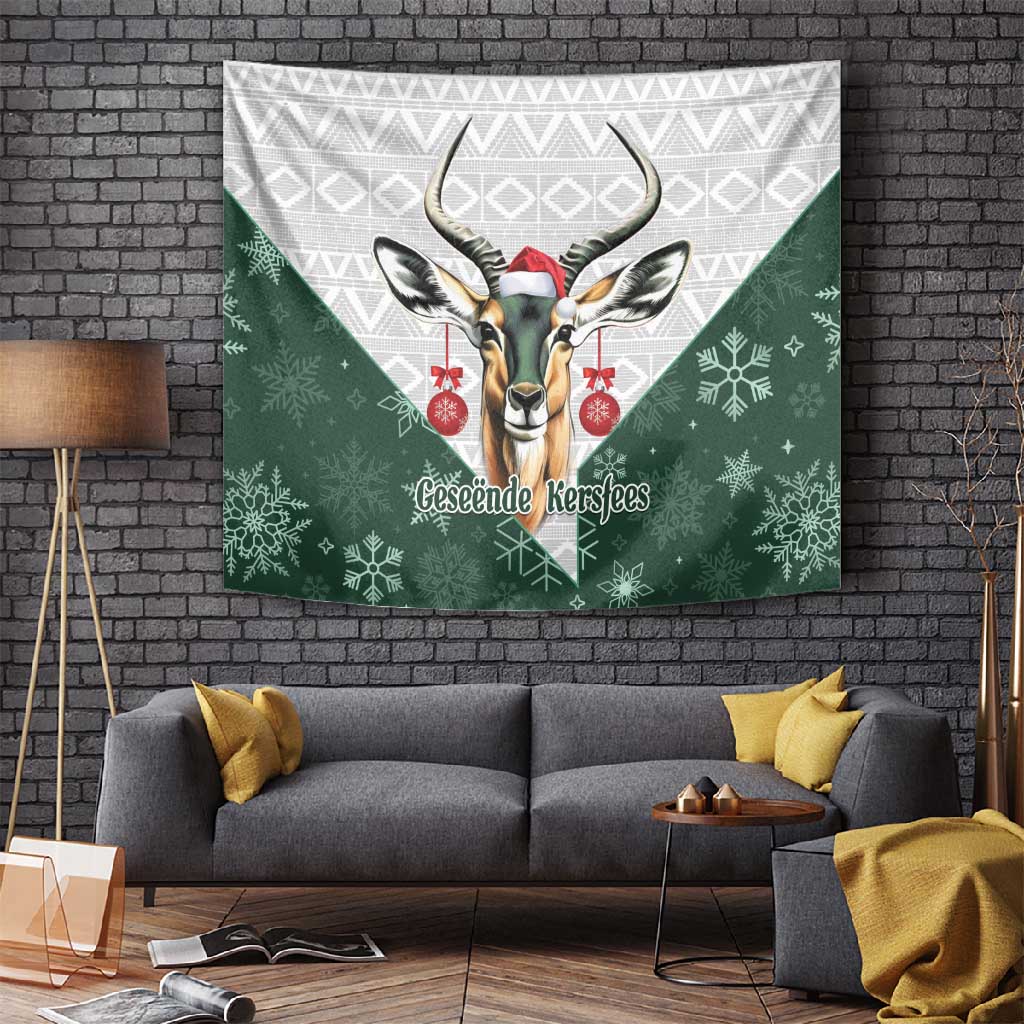 South Africa Springboks Christmas Tapestry Bokke Santa - Geseende Kersfees LT14