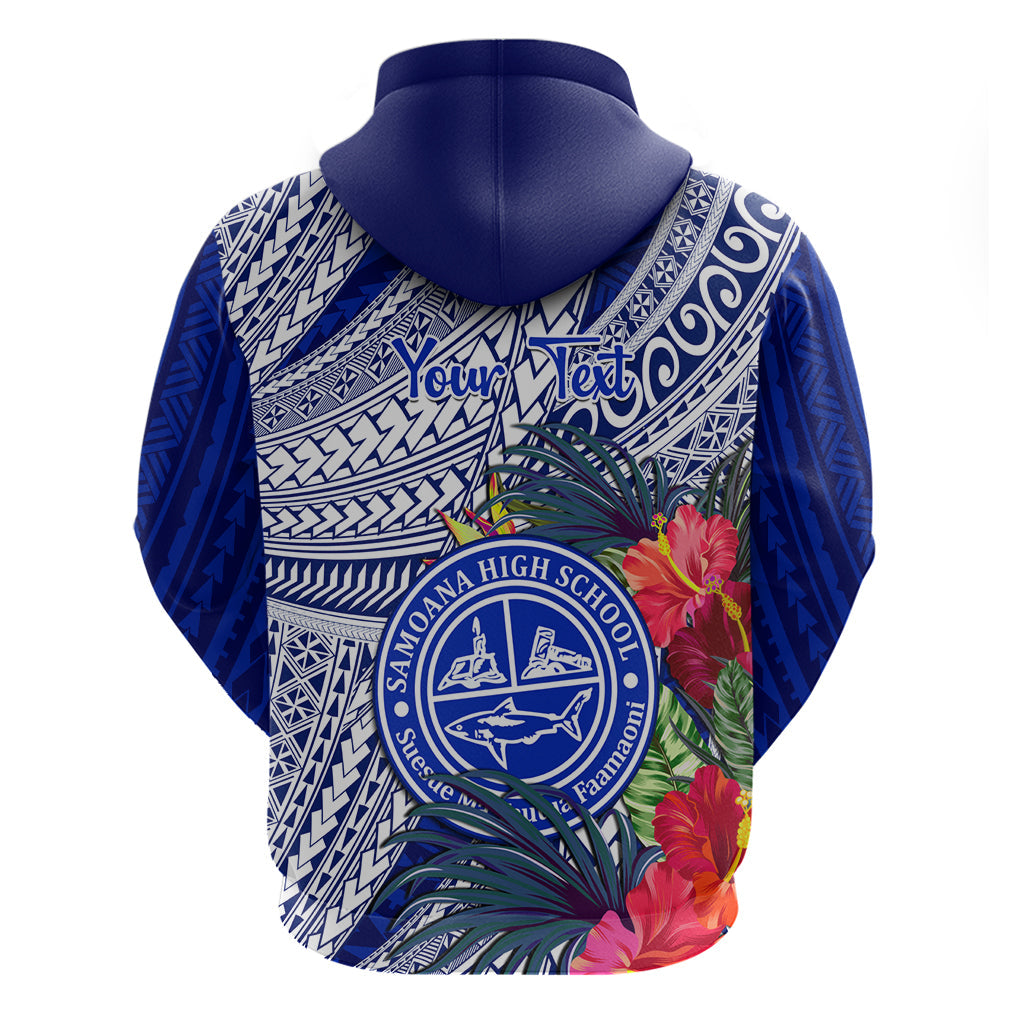 Personalised Samoana High School Hoodie American Samoa Schools Polynesian Tropical Flowers LT14