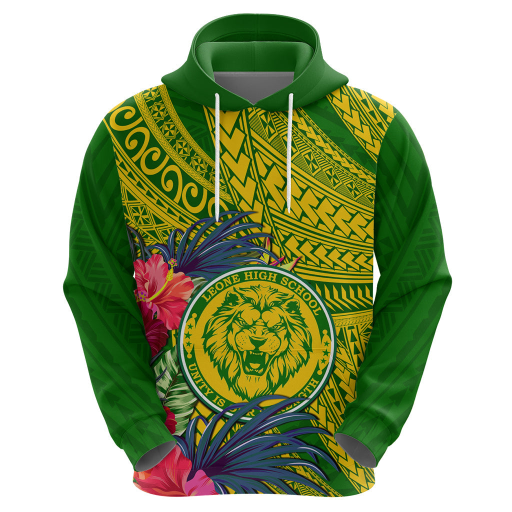 Personalised Leone High School Hoodie American Samoa Schools Polynesian Tropical Flowers LT14