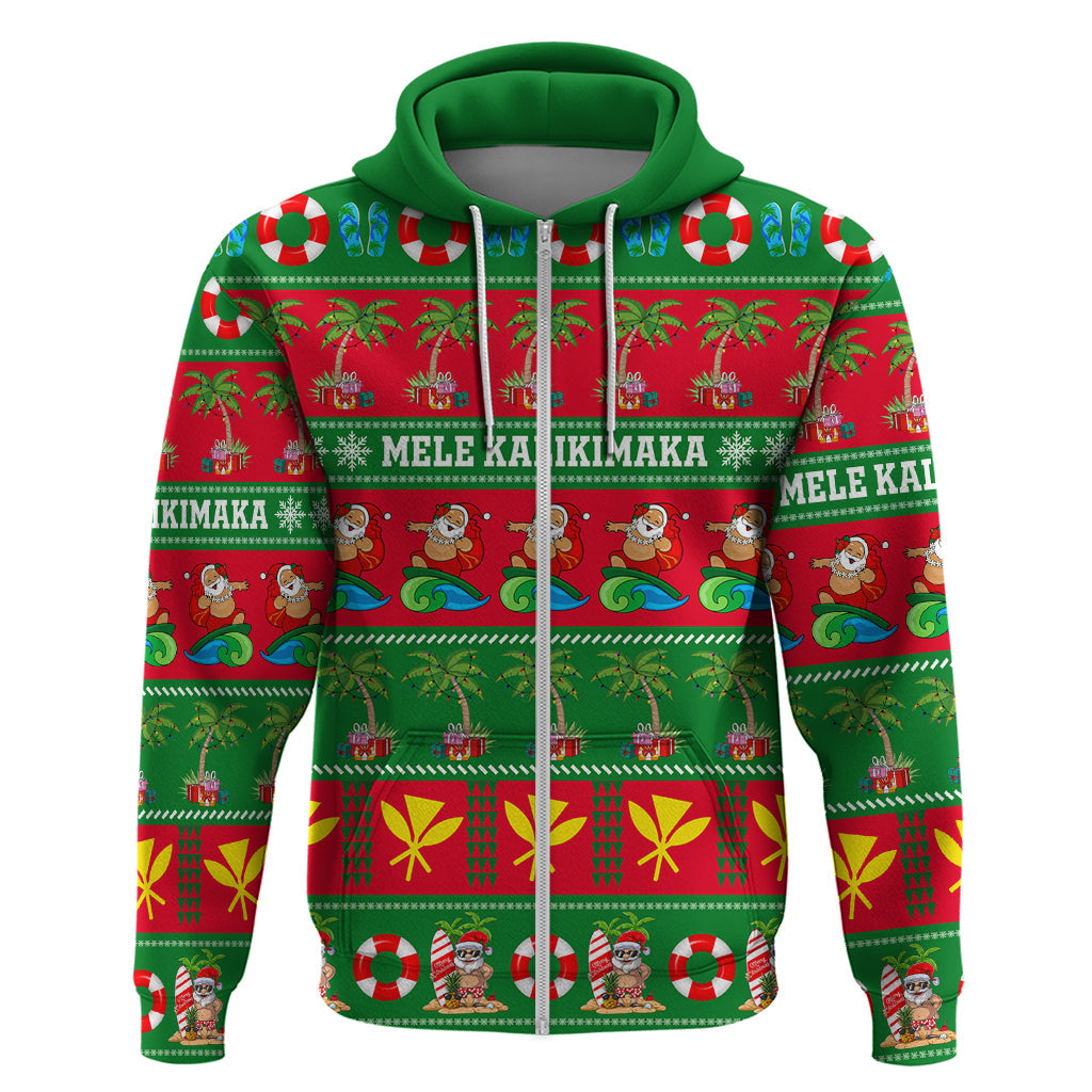 Personalised Hawaii Christmas Hoodie Mele Kalikimaka LT14