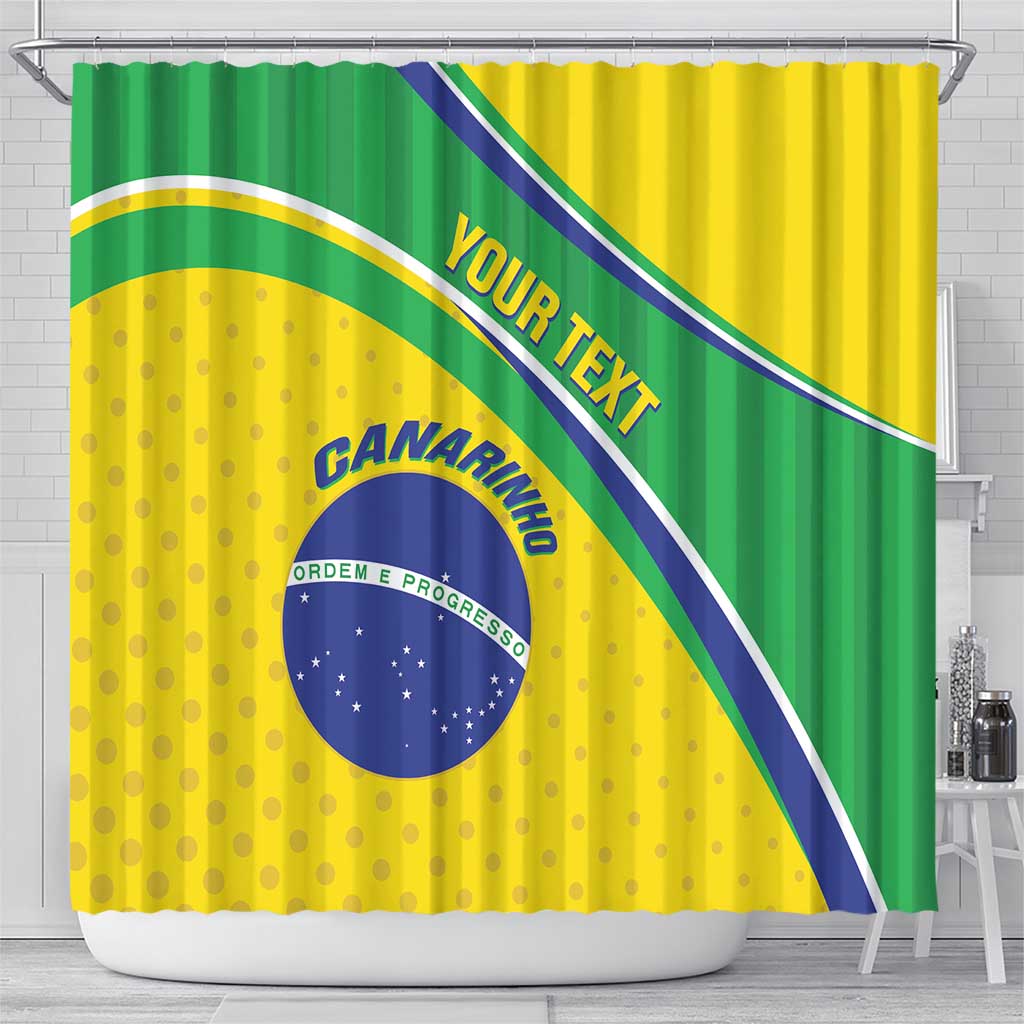 Custom Brazil Football Shower Curtain Vamos Canarinho LT14