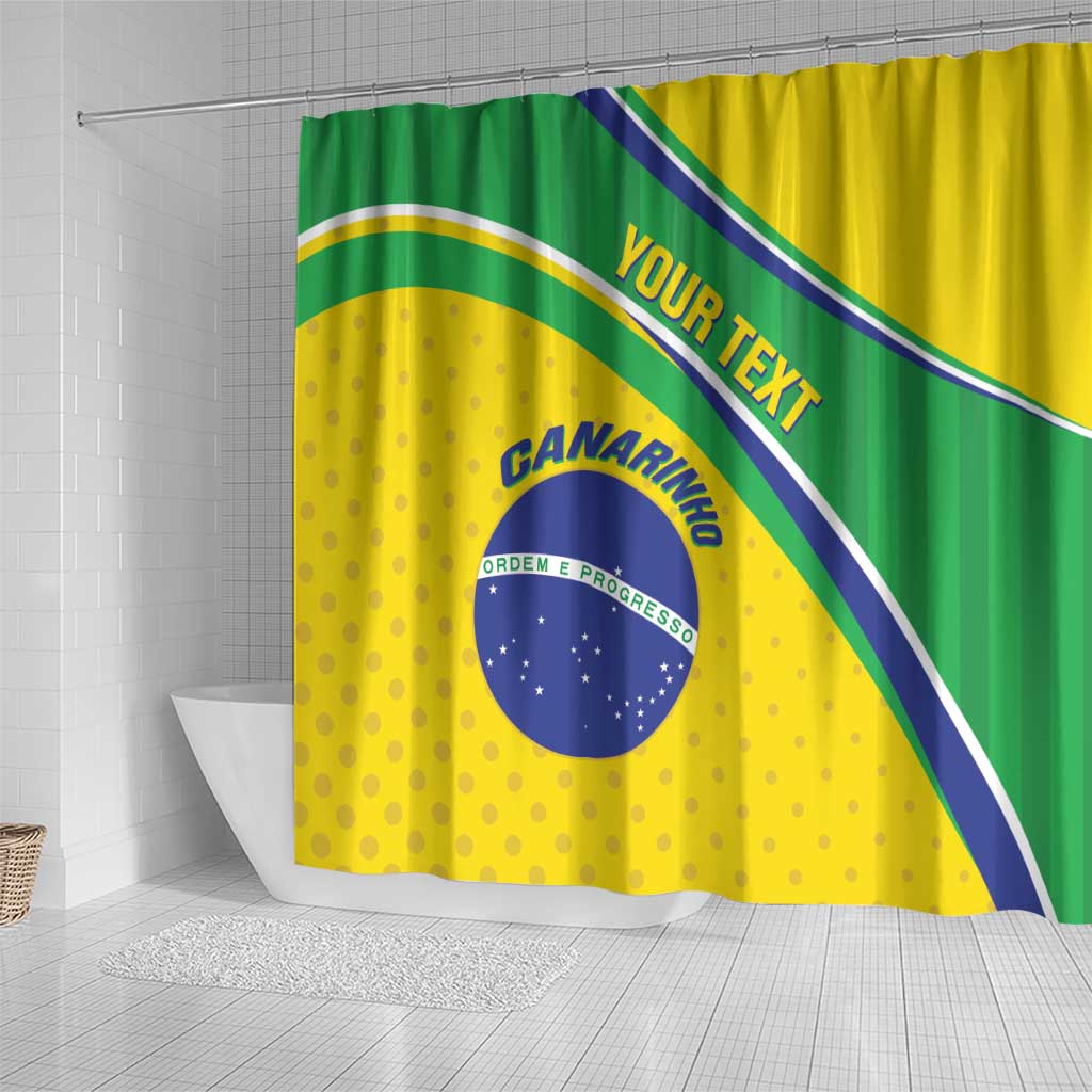 Custom Brazil Football Shower Curtain Vamos Canarinho LT14