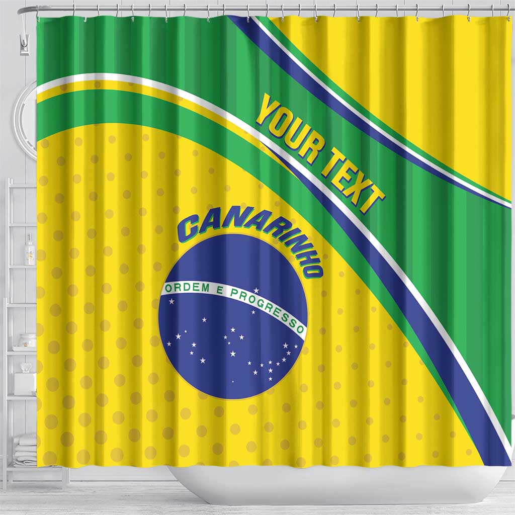 Custom Brazil Football Shower Curtain Vamos Canarinho LT14