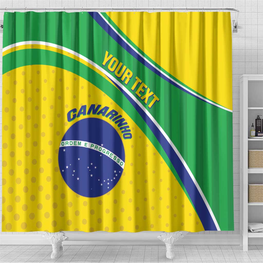 Custom Brazil Football Shower Curtain Vamos Canarinho LT14