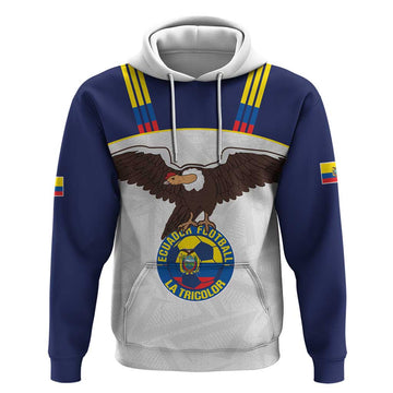 Custom Ecuador Football Hoodie La Tri Go Champions Condor Style LT14