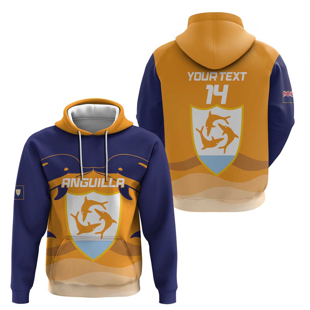 Custom Anguilla Football Hoodie Dolphins Coat Of Arms Style LT14