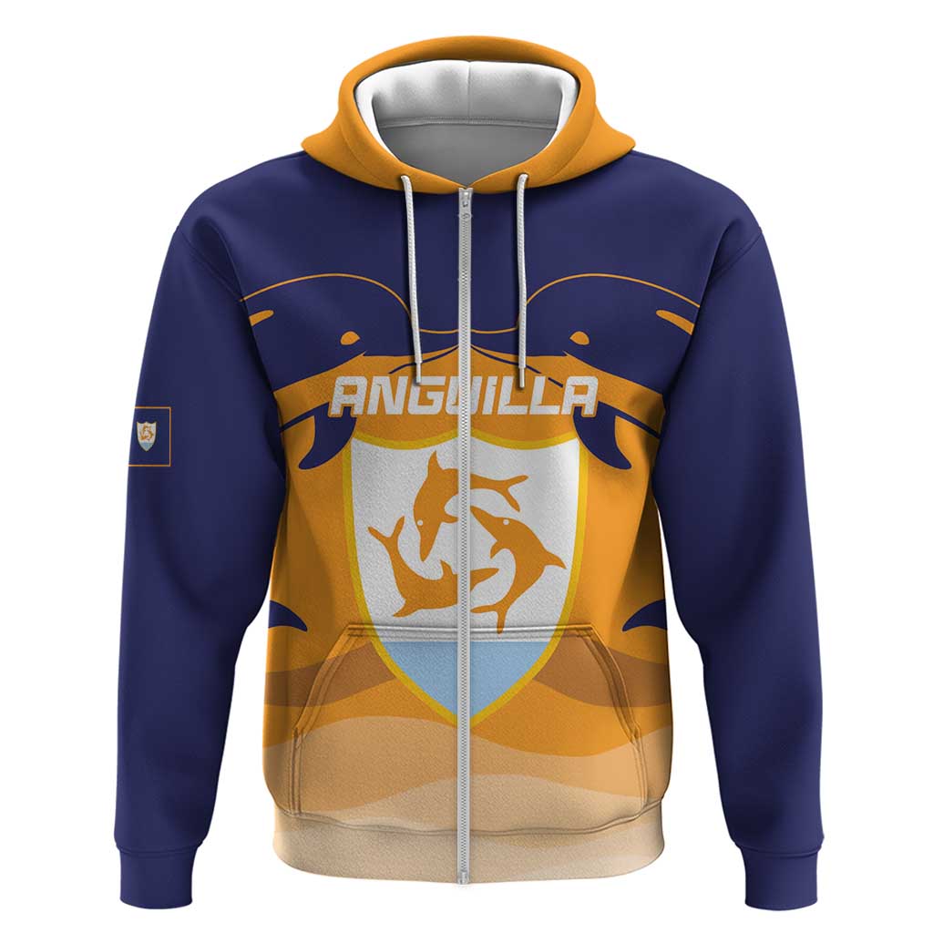 Custom Anguilla Football Hoodie Dolphins Coat Of Arms Style LT14