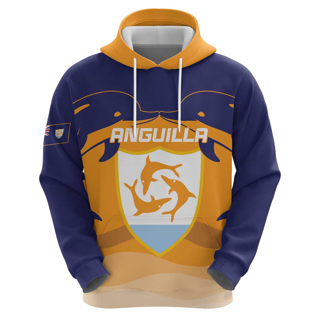 Custom Anguilla Football Hoodie Dolphins Coat Of Arms Style LT14