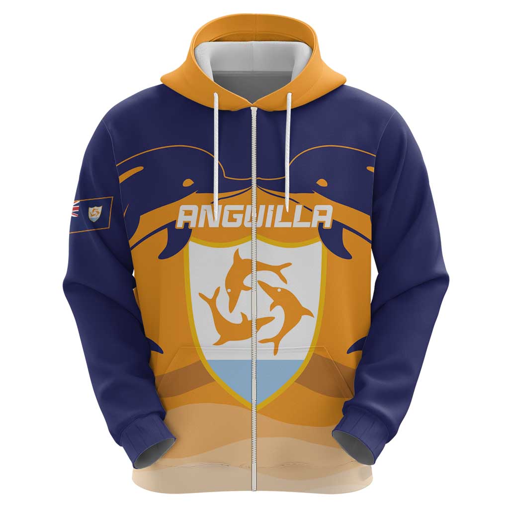 Custom Anguilla Football Hoodie Dolphins Coat Of Arms Style LT14