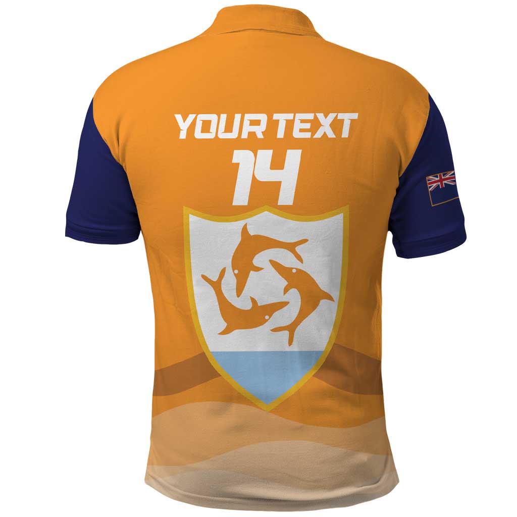 Custom Anguilla Football Polo Shirt Dolphins Coat Of Arms Style LT14