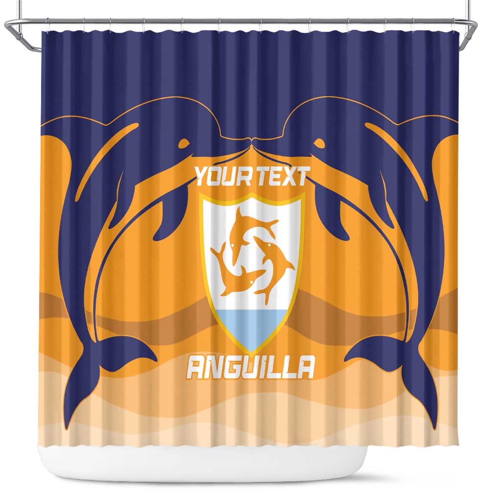 Custom Anguilla Football Shower Curtain Dolphins Coat Of Arms Style LT14