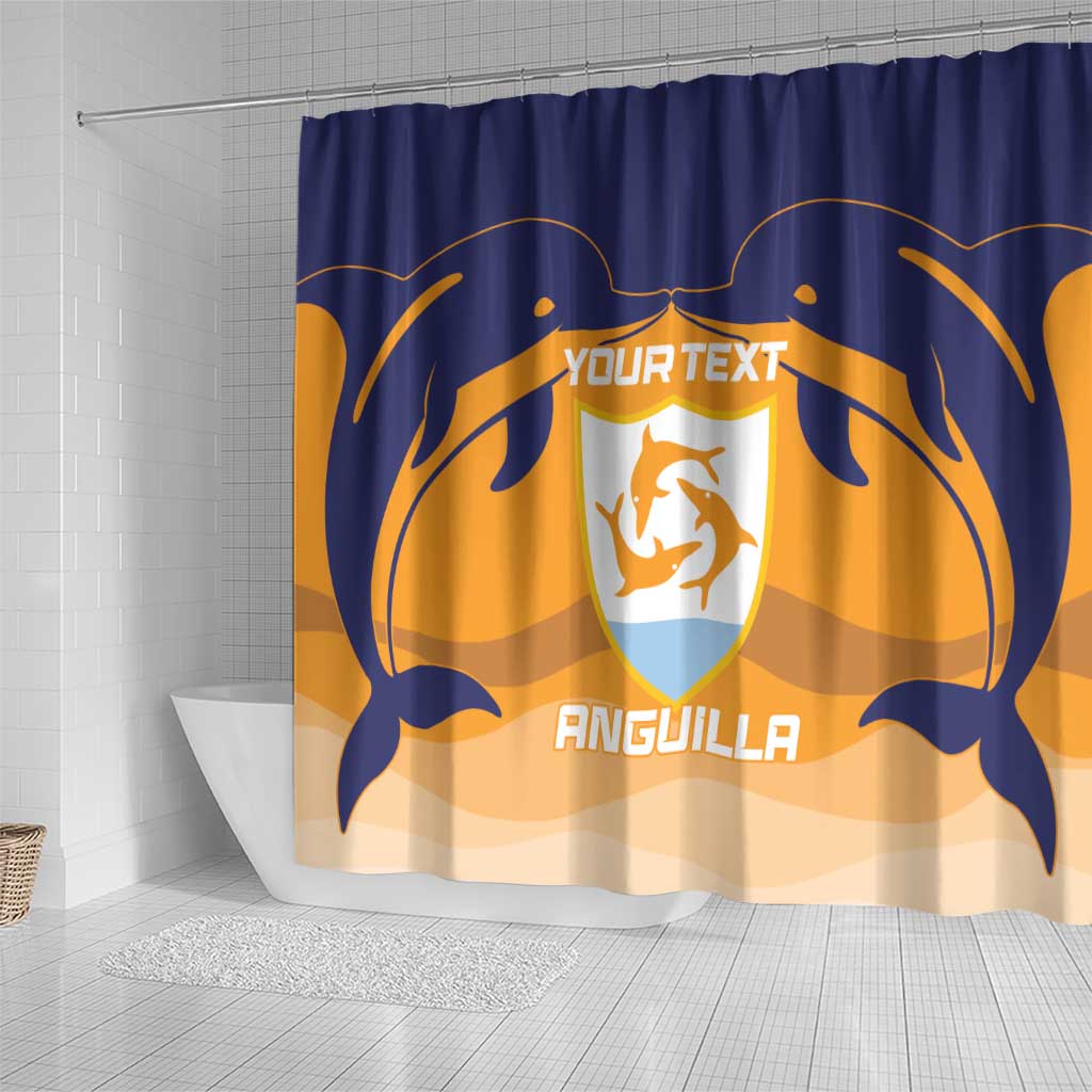 Custom Anguilla Football Shower Curtain Dolphins Coat Of Arms Style LT14