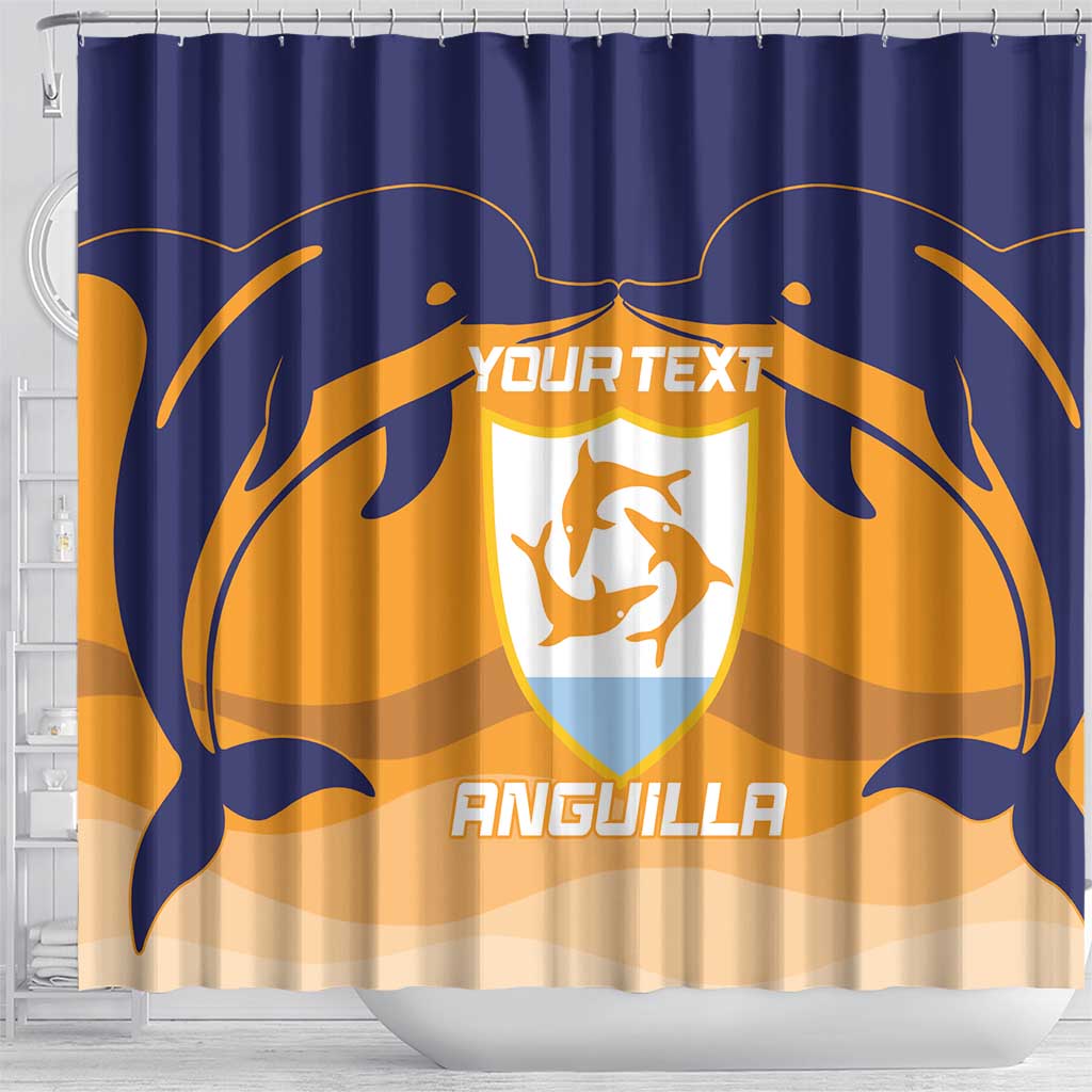 Custom Anguilla Football Shower Curtain Dolphins Coat Of Arms Style LT14