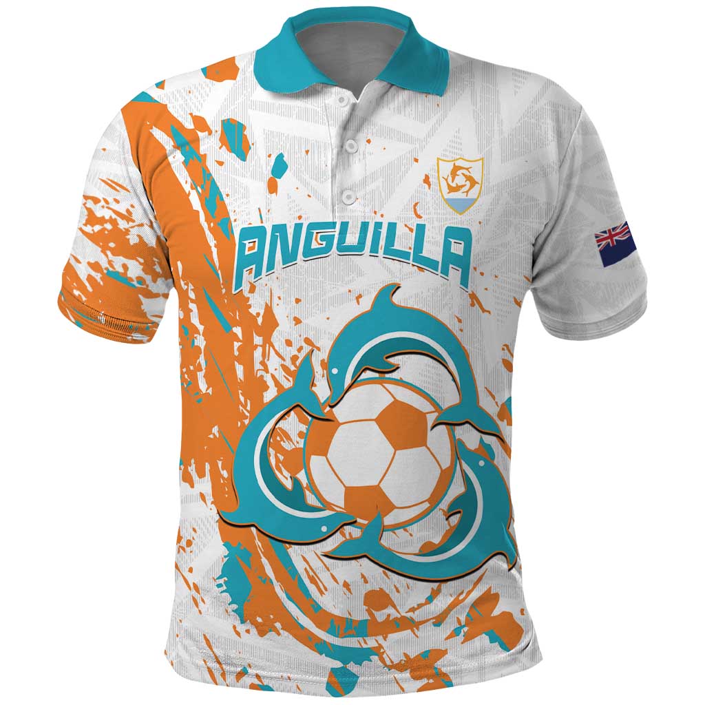 Custom Anguilla Football Polo Shirt Go Champions Grunge Style LT14