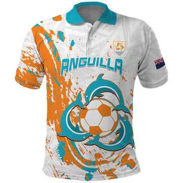 Custom Anguilla Football Polo Shirt Go Champions Grunge Style LT14