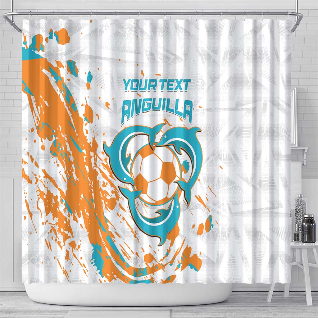 Custom Anguilla Football Shower Curtain Go Champions Grunge Style LT14