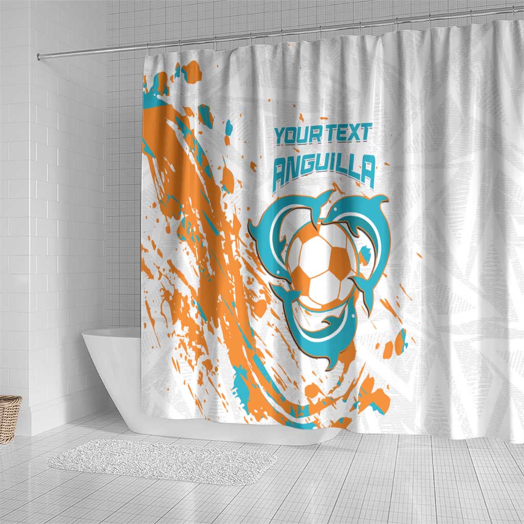 Custom Anguilla Football Shower Curtain Go Champions Grunge Style LT14