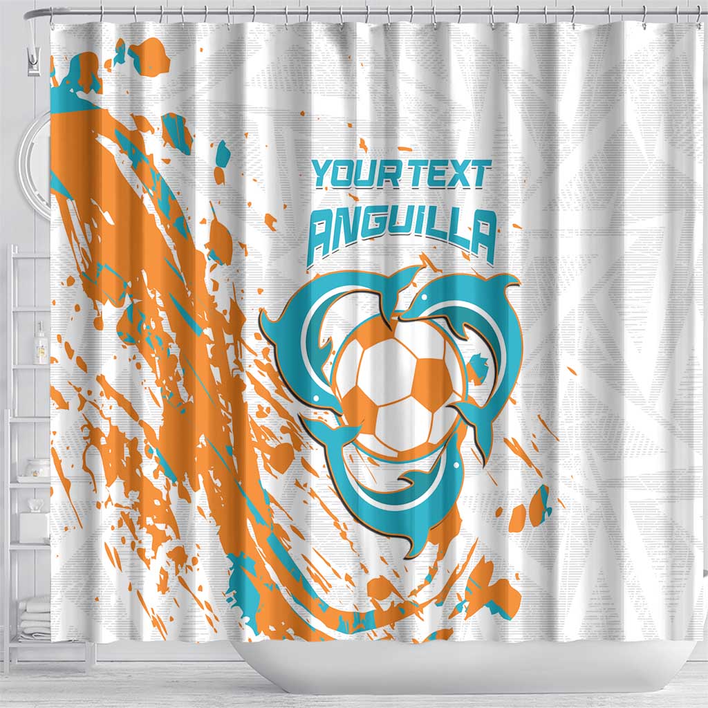 Custom Anguilla Football Shower Curtain Go Champions Grunge Style LT14