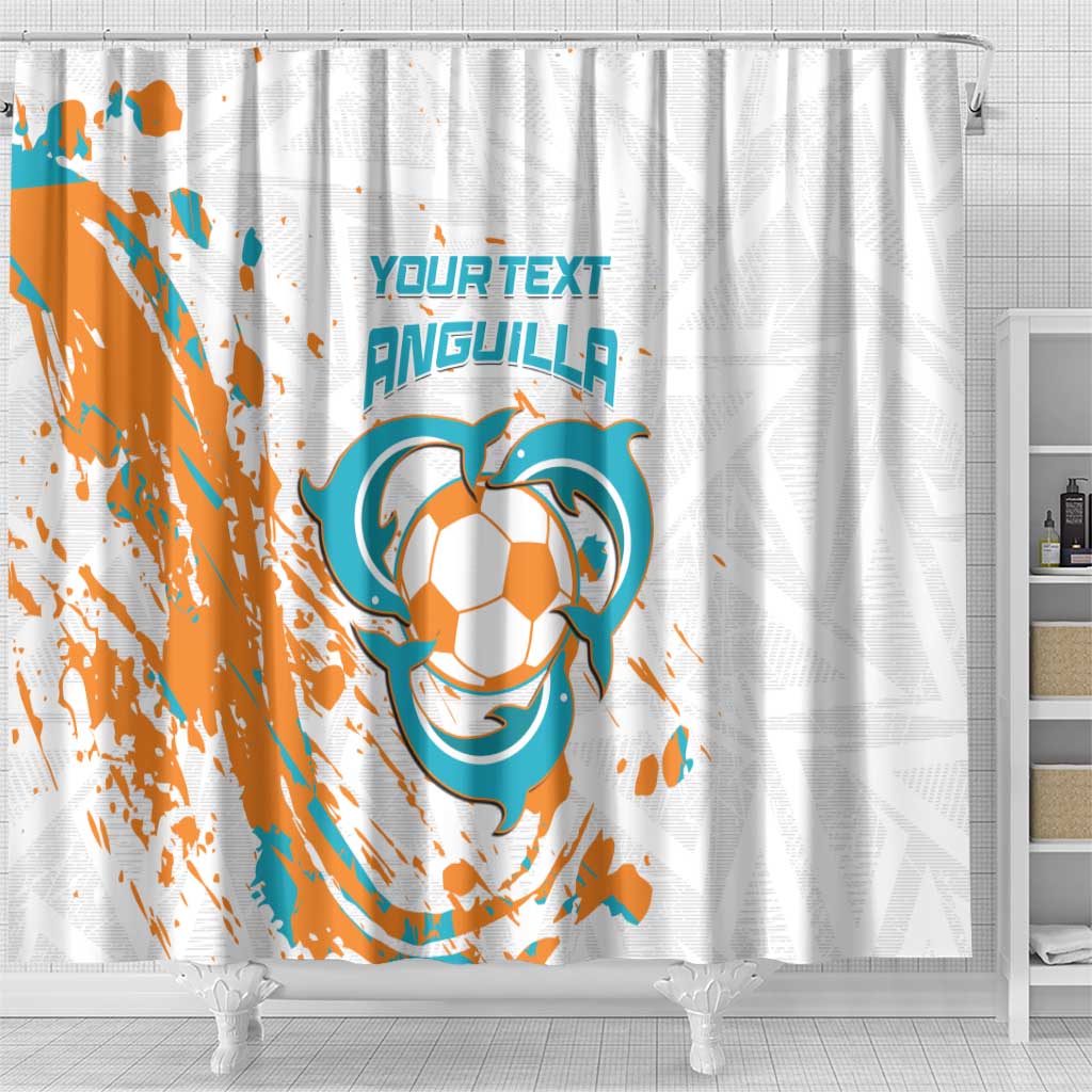 Custom Anguilla Football Shower Curtain Go Champions Grunge Style LT14