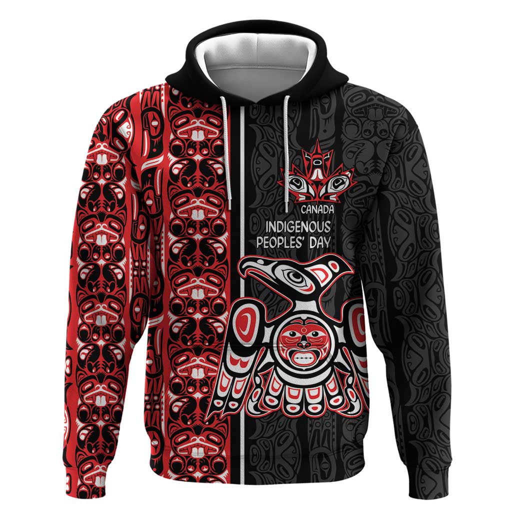 Canada Indigenous Peoples' Day Hoodie Canadian Raven Haida Pattern LT14