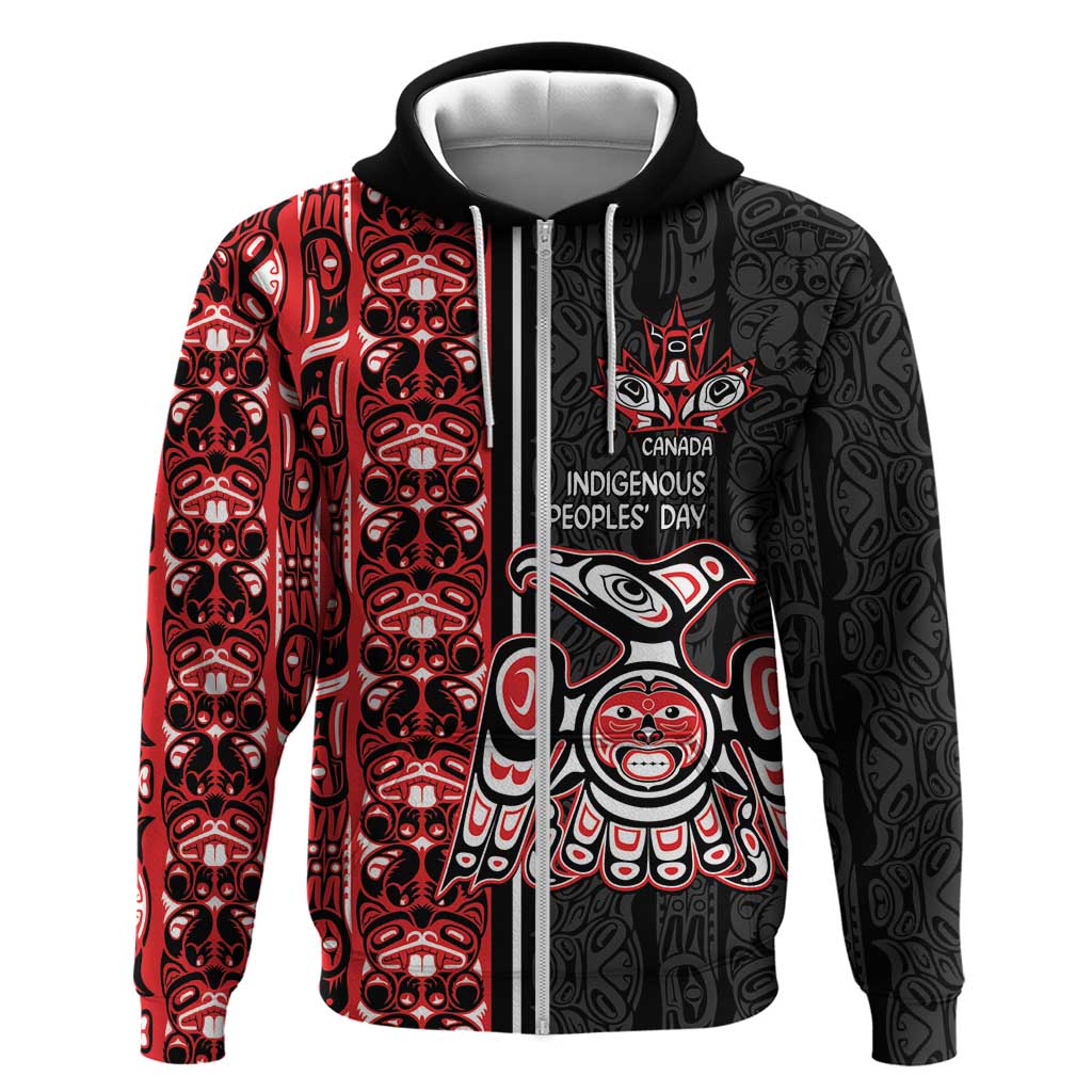 Canada Indigenous Peoples' Day Hoodie Canadian Raven Haida Pattern LT14